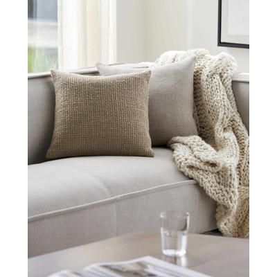 Lydon 20" Square Modern Tan/Gray/Pearl/Brick Red Throw Pillow - Boutique Rugs