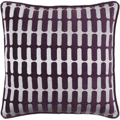 Lynna 20" Square Modern Cotton Dark Purple Throw Pillow - Boutique Rugs