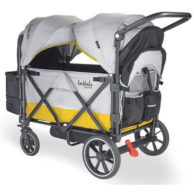 Larktale Caravan V2 (2 Seater) Stroller Wagon - Gray / Yellow