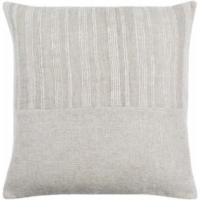 Rhona 18" Square Cottage Slate Blue/Off White/Metallic Silver Throw Pillow - Boutique Rugs