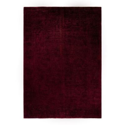 Overton Hand Knotted Wool Vintage Inspired Modern Contemporary Overdyed Red Area Rug - 9' 9" x 13' 4"