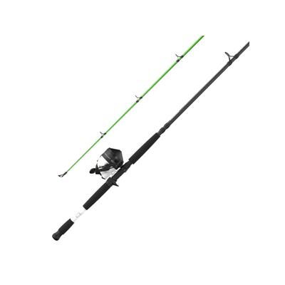 Zebco Bite Alert Spincast Reel and Rod Combo 7ft 2-PC Fiberglass Rod w/ Built-in Hook Keeper Electronic Bite Alert Reel w/ Ceramic Pick-Up Pin and