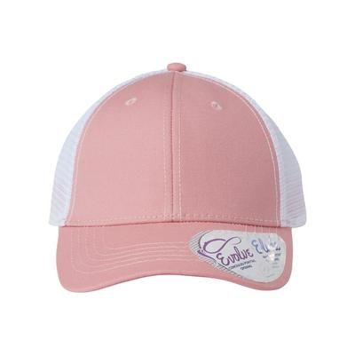 Infinity Her CHARLIE Women's Modern Trucker Cap in Dusty Rose/White size Adjustable | Cotton