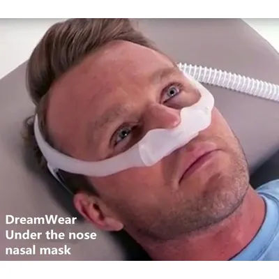 DreamWear Nasal Pillows with Headgear and Four Cushins（S, SW ,M,MW ）for Sleep Snoring and Apnea Universal for all ventilator