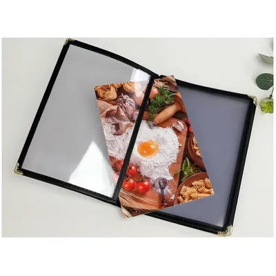 2PCS 2/4/6/8 Sheets 23.5x17cm Cover For A5 14.5x21.5cm Plastic Menu Price List Transparent Display Book