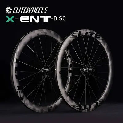 ELITEWHEELS ENT X WEAVE Carbon Wheelset Road Disc Brake Wheels Tubeless Compatible Cycling Rims Center Lock Or 6 Bolt Lock Hub