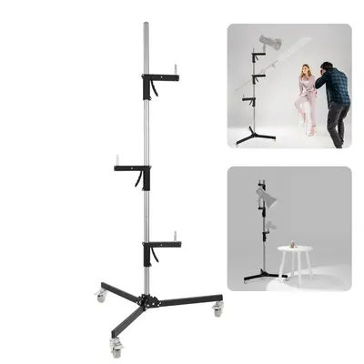 SH 63cm-190cm Gun Grip Light Stand 1/4 and 3/8 Screw With Wheels Folding Tripod For Studio Flash LED Light Softbox COB Light