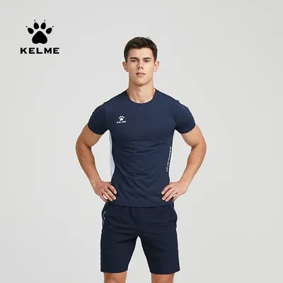 KELME Men's T-shirt Running Sports Shirt Short Sleeve Trainning Exercise Gym Quick Dry Sportswear Breathable T-Shirt 8151TX1003