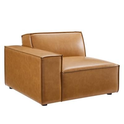 Restore Left-Arm Vegan Leather Sectional Sofa Chair - East End Imports EEI-4492-TAN
