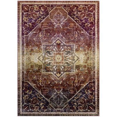 Success Kaede Transitional Distressed Vintage Floral Vintage Medallion 8x10 Area Rug - East End Imports R-1157A-810