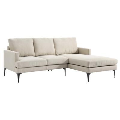 Evermore Right-Facing Upholstered Fabric Sectional Sofa - East End Imports EEI-6012-BEI