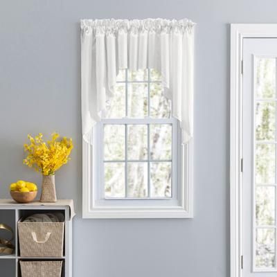 Stacey Curtain Color Lined Swag Set by Ellis Curtains in Ice Cream (Size 126"W 63" L)