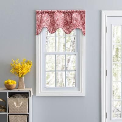 Segovia Curtain Lined Scallop Valance by Ellis Curtains in Red