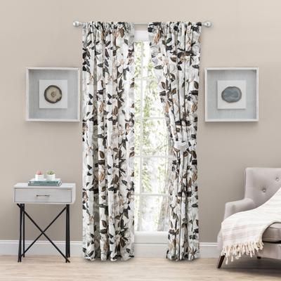 Magnolia Curtain Lined Panel Pair Tiebacks by Ellis Curtains in White (Size 100"W 63" L)