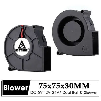 Gdstime 7530 Blower 5V 12V 24V 2Pin 75x75x30mm Radial Turbo 7530 70mm DC Cooling Blower Fan
