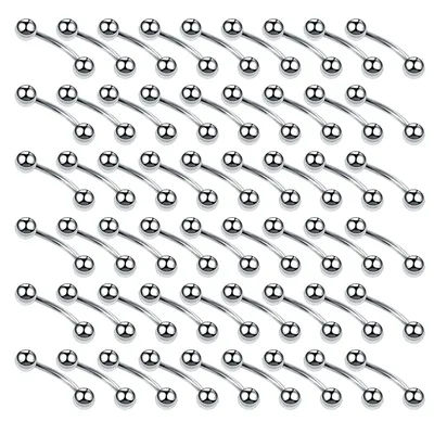 100PCS/Lot Surgical Steel Eyebrow Rings Piercing Banana Eyebrow Ring Rook Piercings Barbell Earring Studs Body Jewelry Gift
