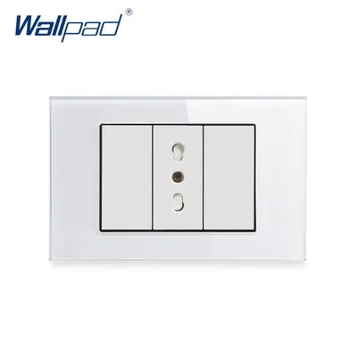 Italian Chile Socket Wallpad Luxury Tempered Glass Panel Electric Wall Power Socket Electrical Outlets For Home 16A AC 110-250V