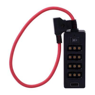 BLACKHAWK 4-Port D-Tap Hub with 1/4"-20 Thread (Red) BHCABLE-DTAP-TO-4 PORT-DTAP-R