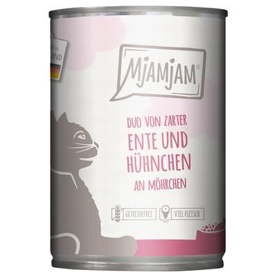 6x400g Tender Duck & Chicken with Carrots Duo MjAMjAM Wet Cat Food