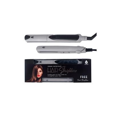 Plus Size Women's Dual Value Pack Hair Straightener Includes Travel Hair Strightener by Pursonic in Silver