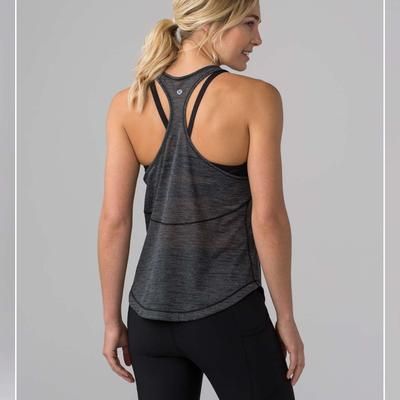 Lululemon Athletica Tops | Lululemon Long Distance Tank Heathered Black | Color: Black/Gray | Size: 6