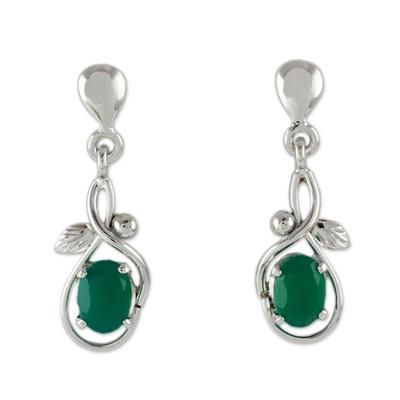 Sterling silver dangle earrings, 'Forest Treasure'