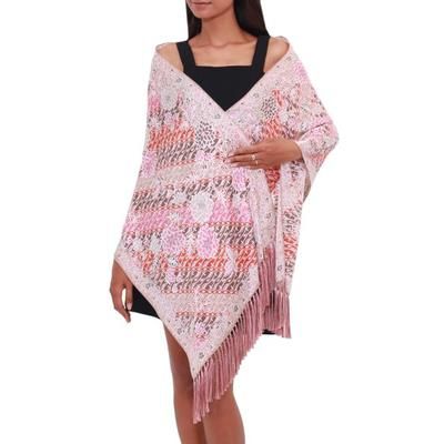 Stunning Garden,'Floral Batik Silk Shawl Crafted in Bali'