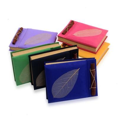 'Happy Leaf' (set of 6) - Natural Fiber Notebooks