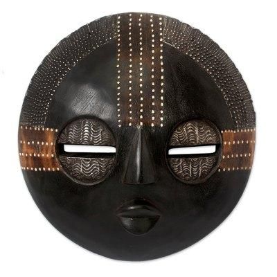Ghanaian wood mask, 'Kokobene Luck'