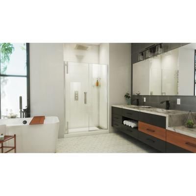 Dreamline DreamLine Ascend 56 1/2 - 57 1/2 inch W x 72 inch H Frameless Pivot Shower Door in Brushed Nickel SDAD565721VXX04