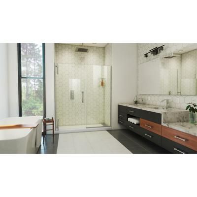 Dreamline DreamLine Ascend 62 - 63 inch W x 72 inch H Frameless Pivot Shower Door in Brushed Nickel SDAD62W720VXX04