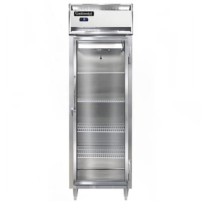 Continental D1FSNSSGD 26" Designer Line 1 Section Reach In Freezer, 1 Right Hinge Glass Door, 115v, Reach-In, Stainless Steel
