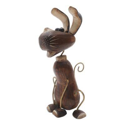 My Best Friend,'Albesia Wood Dog-Motif Statuette from Bali'