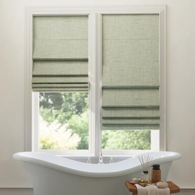 Wide Width Sun Zero™ Somerton Textured 100% Blackout Cordless Roman Shade by BrylaneHome in Sage (Size 39" W 64" L)
