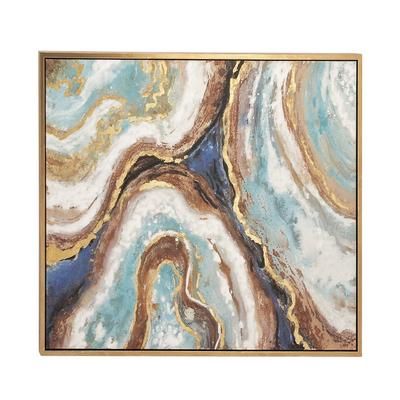 Multi Colored Glam Abstract Canvas Wall Art Framed Wall Art by Quinn Living in Multi