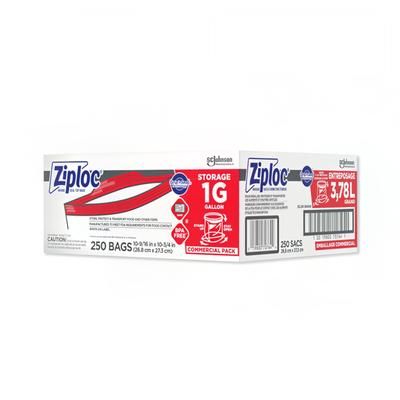 SC Johnson 364948 Ziploc Zipper Seal Top Bag - 10 9/16"L x 10 3/4"W, Clear, Case of 250