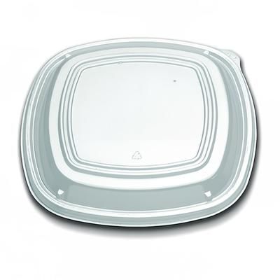 D&W Fine Pack CL213-100-1 10 1/4" Dome Lid - Polystyrene, Clear, Square