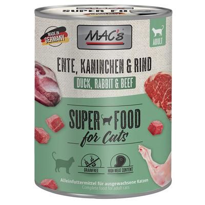 6x800g Duck, Rabbit, Beef MAC's Cat Wet Cat Food