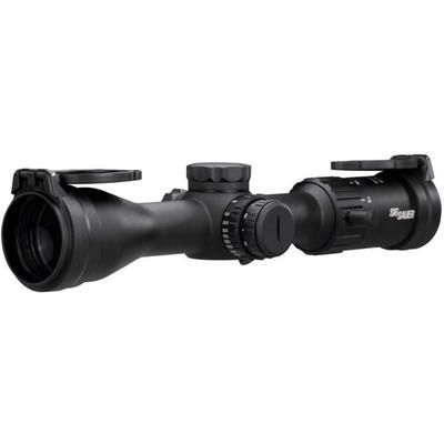 SIG SAUER Whiskey4 2.5-10x42mm Rifle Scope 30mm Tube Second Focal Plane Hellfire Quadplex Illuminated Reticle Black SOW42004