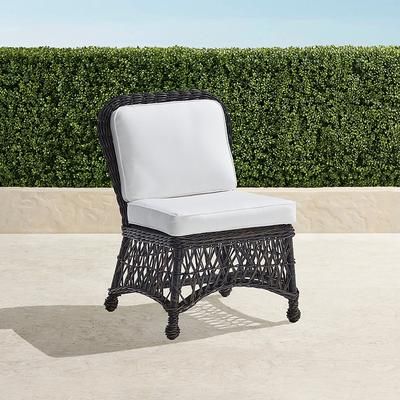 Set of 2 Hampton Dining Side Chairs in Black Walnut Wicker - Sunbrella Rain, Rain Dove - Frontgate