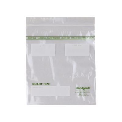 Handgards 304985462 Zipgards Zipper Seal Top Freezer Bag - 7"L x 8"W, LDPE, Zip-top, Clear, Green, & White, Case of 500