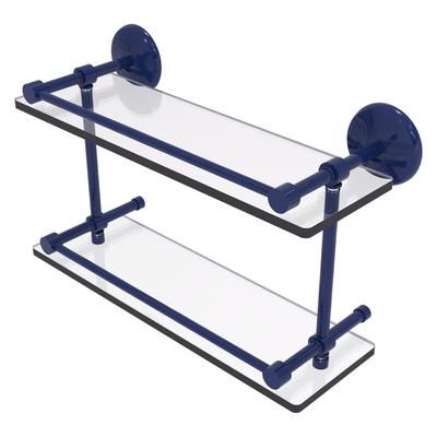 Allied Brass Monte Carlo 16 Inch Double Glass Shelf with Gallery Rail