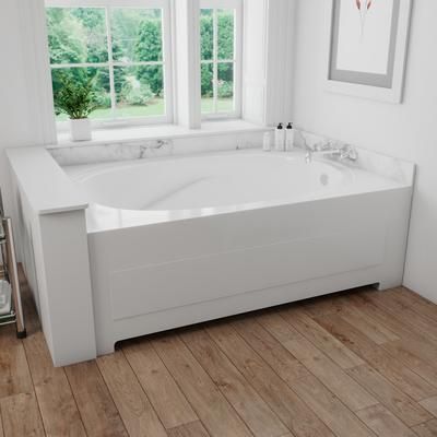Aquarius Medora 60 x 42 Acrylic Alcove Skirted Bathtub with Right Drain RNTAHI5TOFSKR-WHT