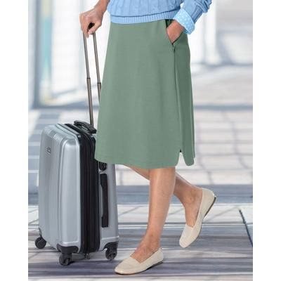Appleseeds Women's FlexKnit 7-Pocket Pull-On Skirt - Green - PM - Petite