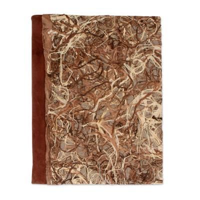 Forest Nest,'Recycled Paper Journal in Brown and Beige from Mexico'