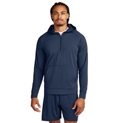 Sport-Tek ST856 Sport-Wick Stretch 1/2-Zip Hoodie in True Navy Blue size 4XL | Polyester Blend