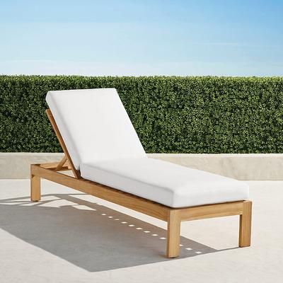 Calhoun Chaise with Cushions in Natural Teak - Sunbrella Rain, Rain Seaglass - Frontgate