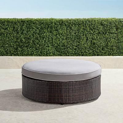 Pasadena II Ottoman in Bronze Wicker - Standard, Light Aruba - Frontgate