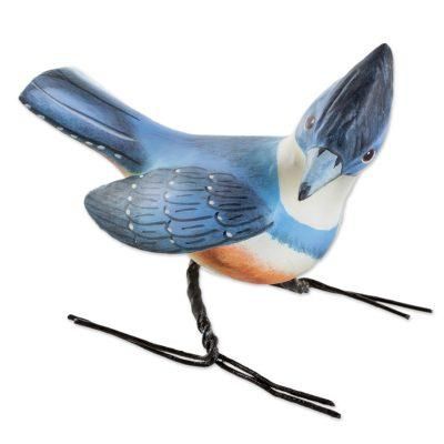 Kingfisher,'Hand Sculpted, Hand Painted Ceramic Kingfisher Figurine'