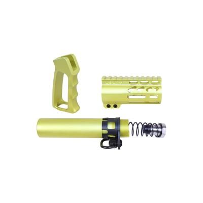 Guntec USA AR-15 Micro Pistol Furniture Set Anodized Neon Yellow MICRO-P-SET-NY